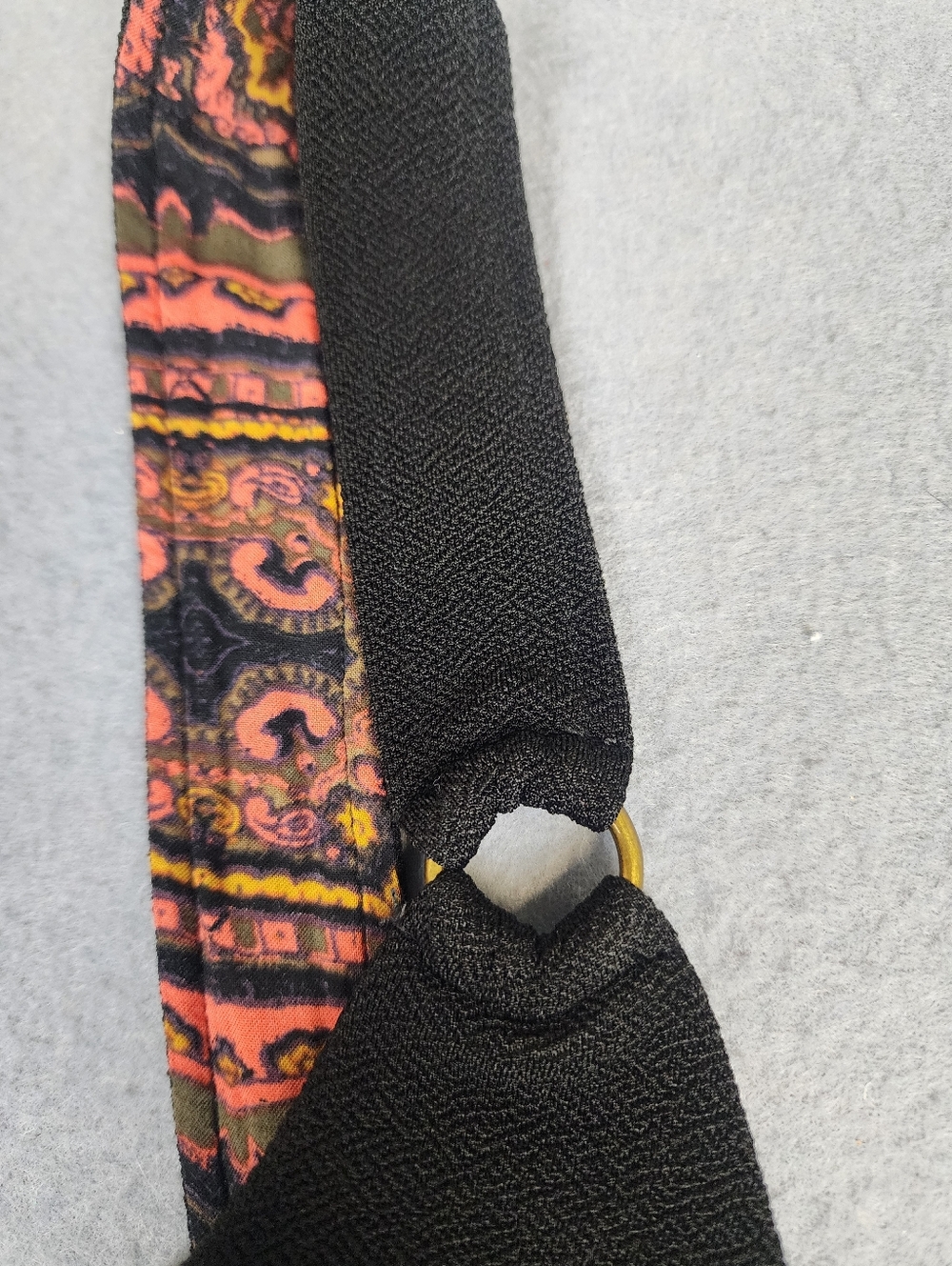 Free People Womens Black V-Neck  Crop Top with Patterned Tie Halter Small - Picture 4 of 11